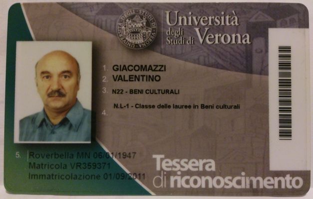 Tesserino universitario UNIVR