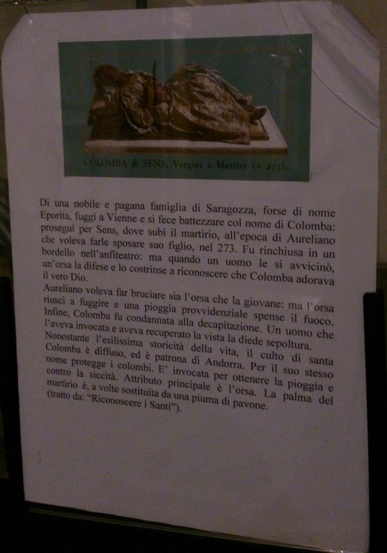 Bari - Cripta della cattedrale di san Sabino: epigrafe di santa Colomba