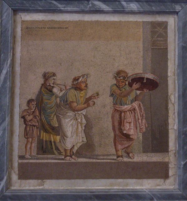 Napoli - Museo archeologico - Mosaico - Musicanti Ambulanti
