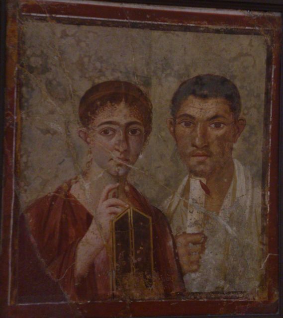 Napoli - Museo archeologico - Affresco pompeiano - Ritratto degli sposi
